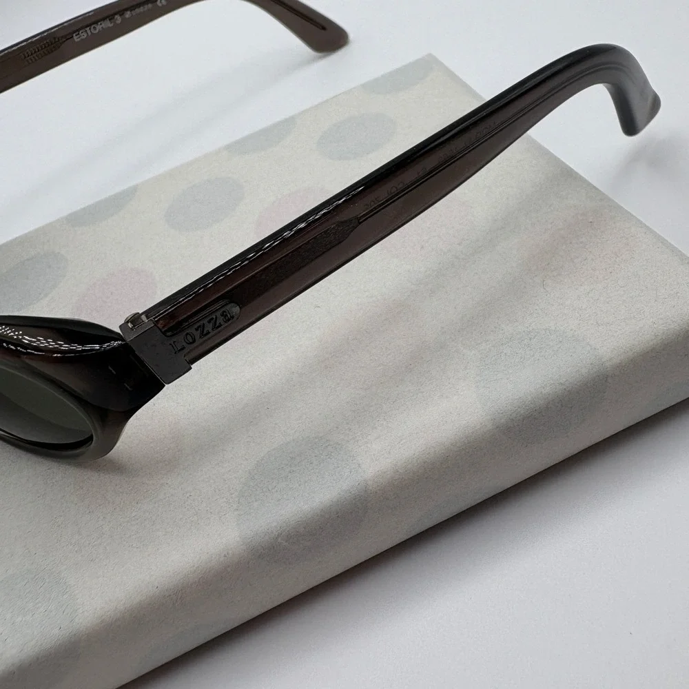 Lozza Estoril 3 1653/61/705 Vintage Charcoal Gray Oval Sunglasses Italian Made